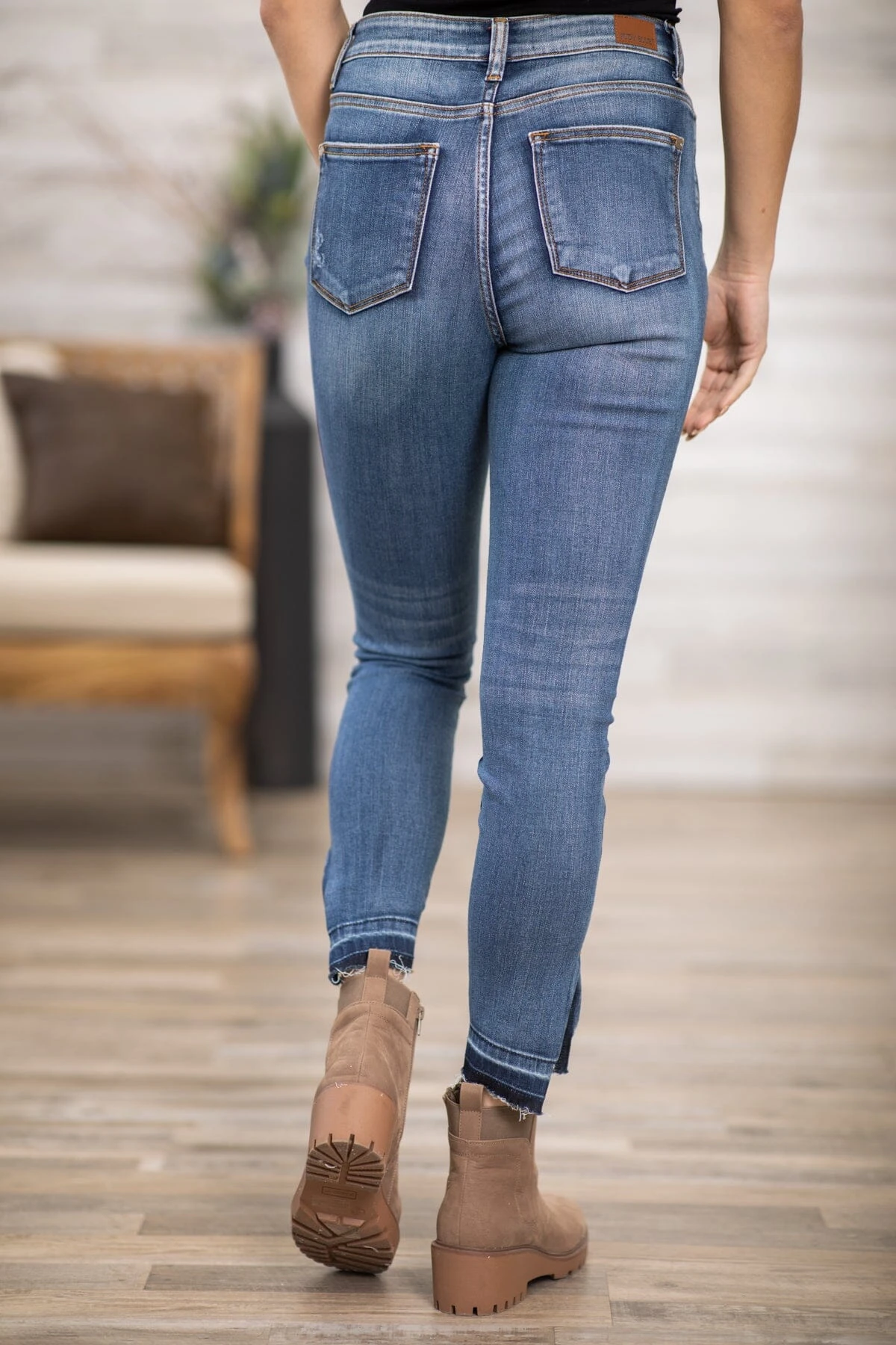 Judy Blue Release Hem Side Slit Skinny Jeans - Image 4