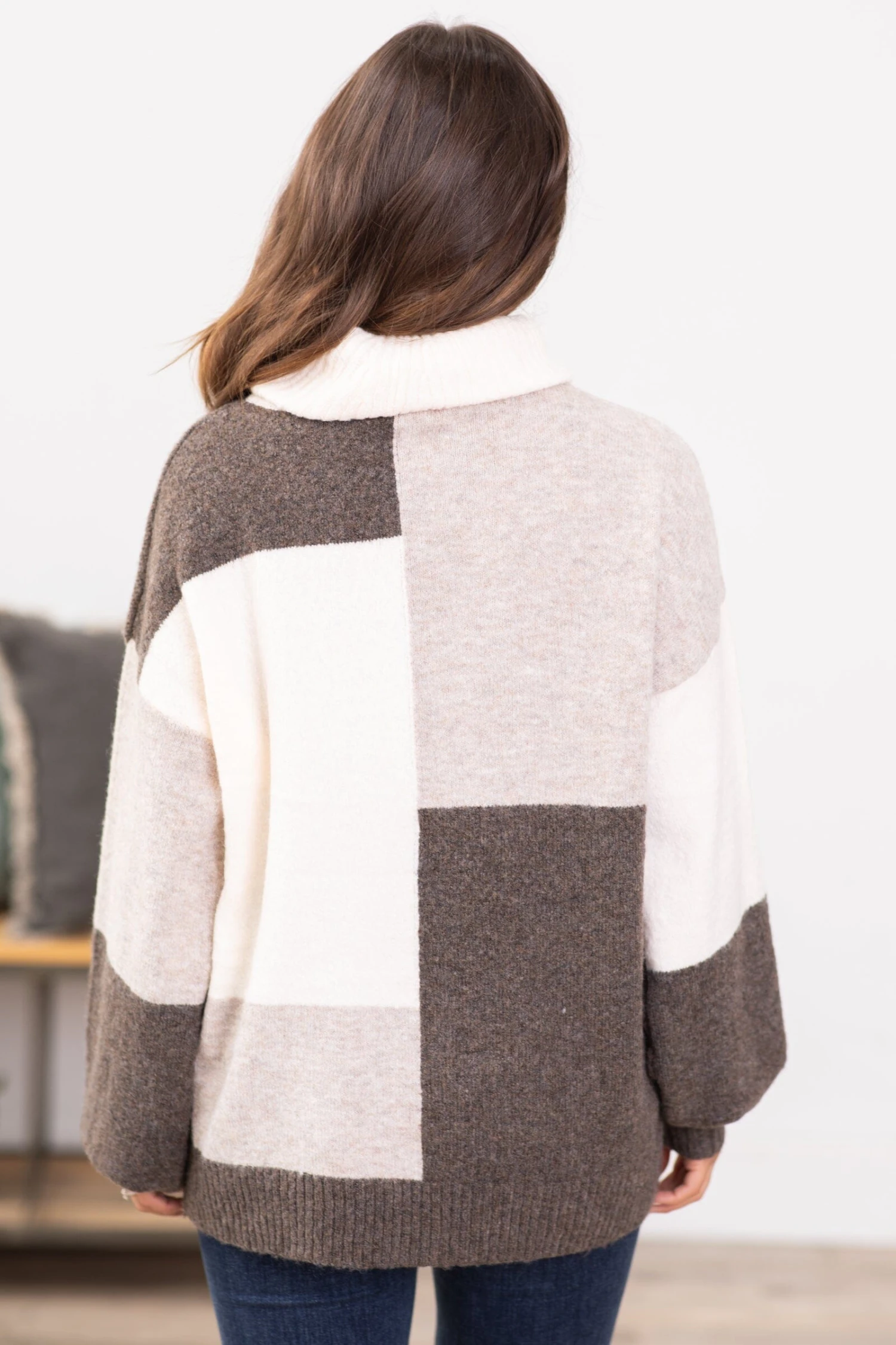 STACCATO Brown And Mocha Cowl Neck Sweater - Image 4