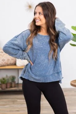 Slate Blue Mineral Washed Sweatshirt
