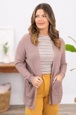 STACCATO Mocha Sweater Cardigan With Pockets