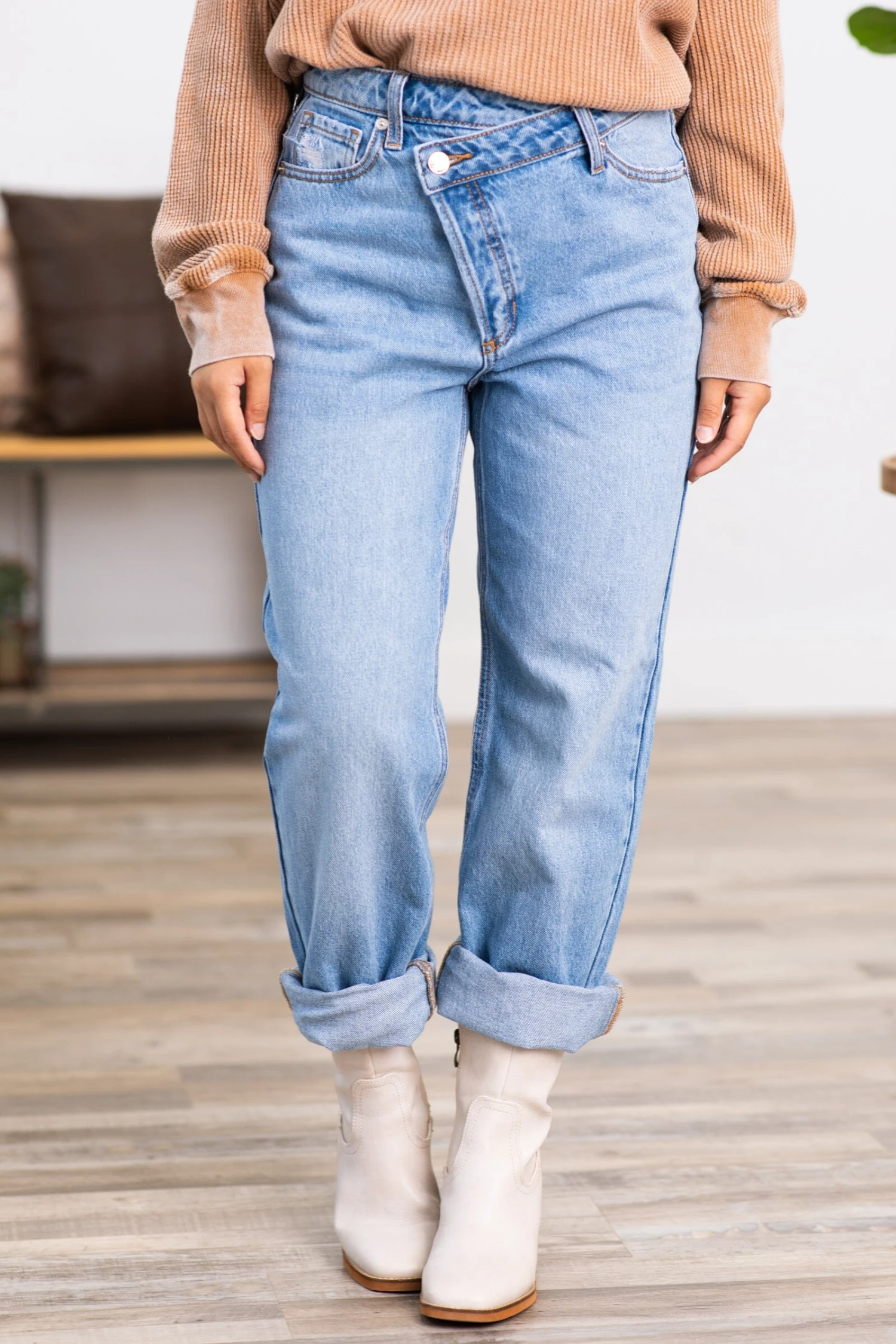 Sneak Peek Medium Wash Straight Leg Jeans - Image 2