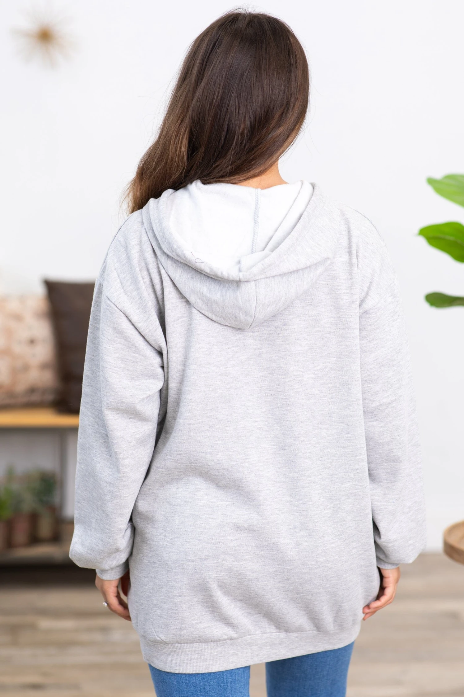 Heather Grey Basic Hoodie - Image 3