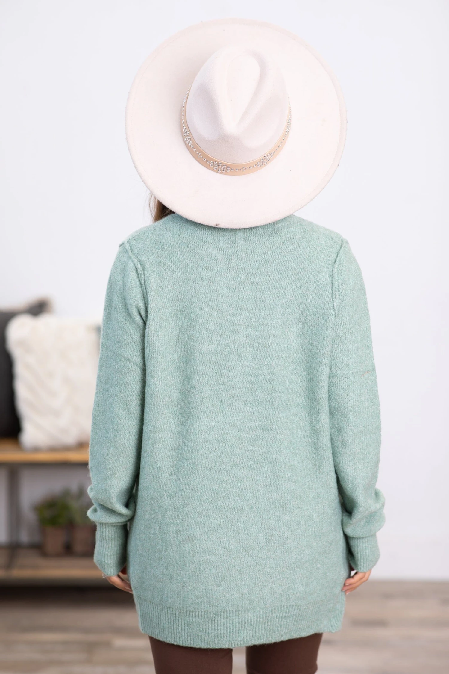 STACCATO Dark Ash Melange Cardigan With Pockets - Image 4