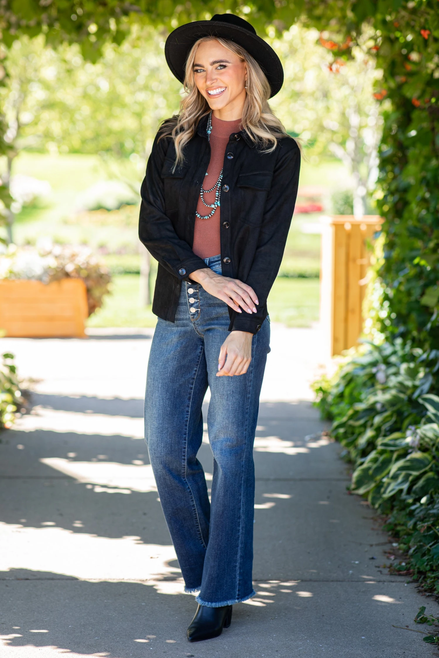 Black Faux Suede Shacket - Image 2