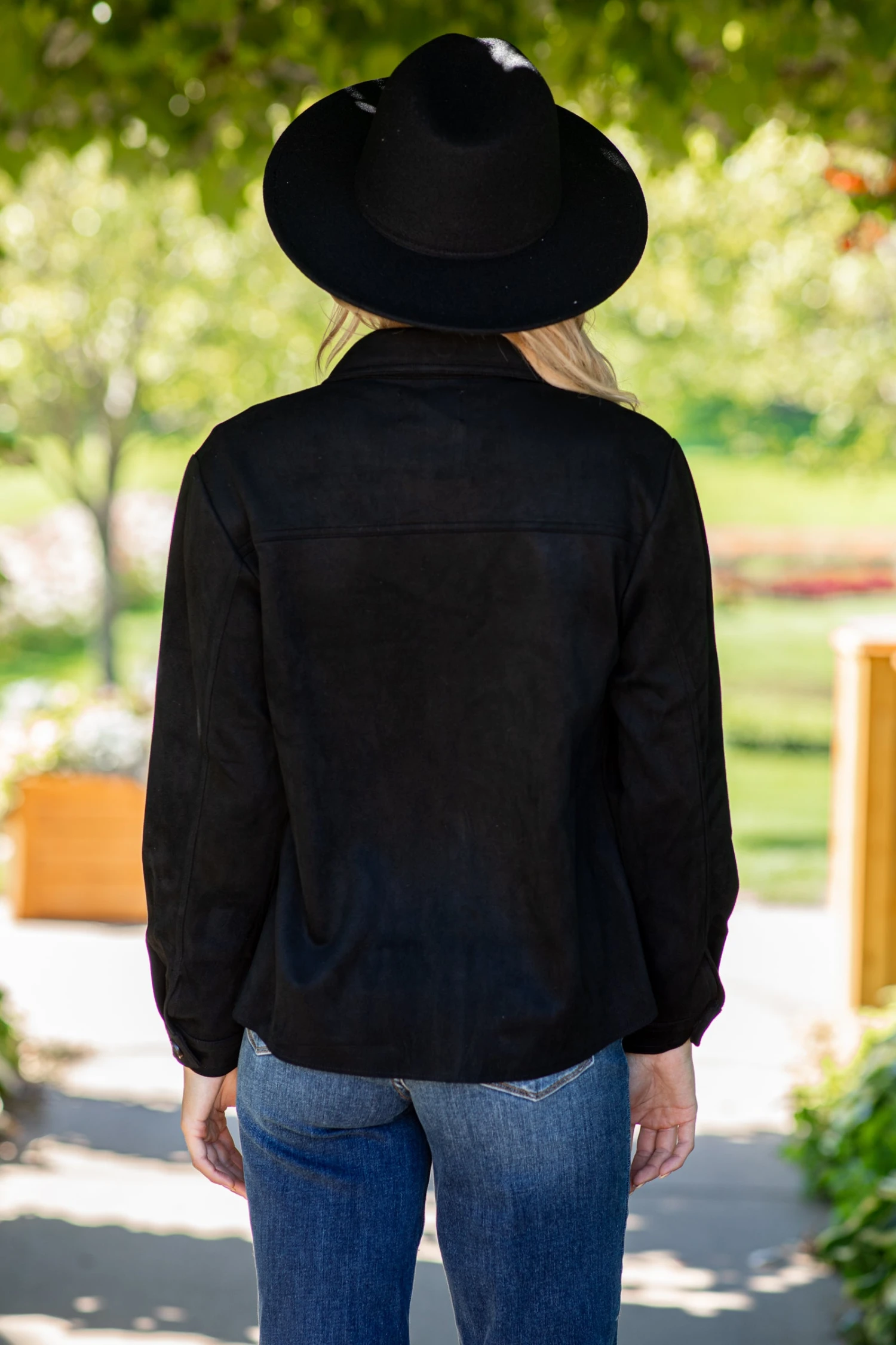 Black Faux Suede Shacket - Image 4