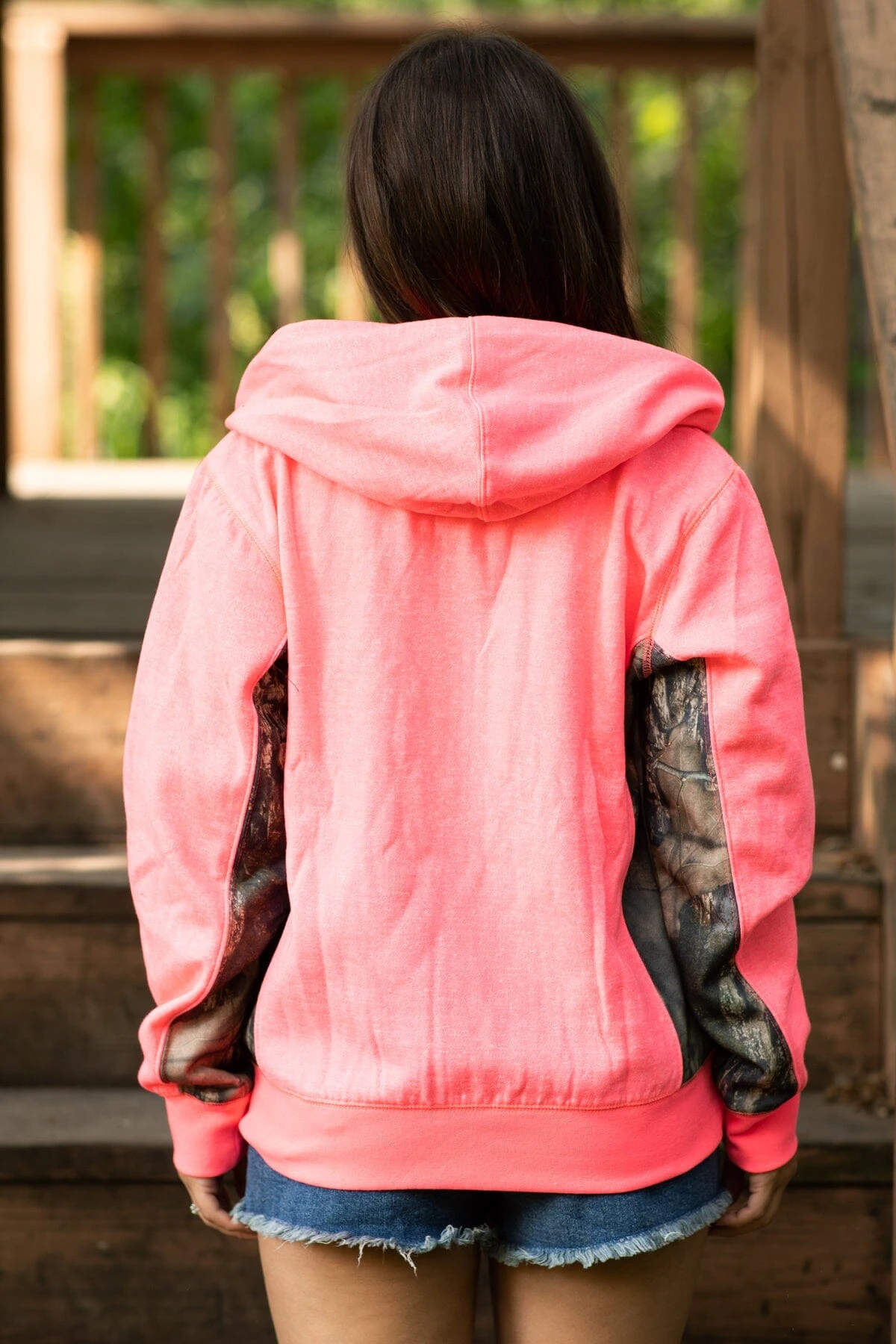 Neon Pink Camo Detail Full Zip Sweatshirt - Image 4