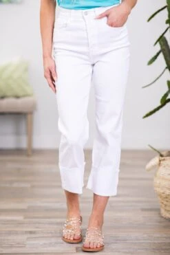 Cello White Single Cuff Dad Jeans