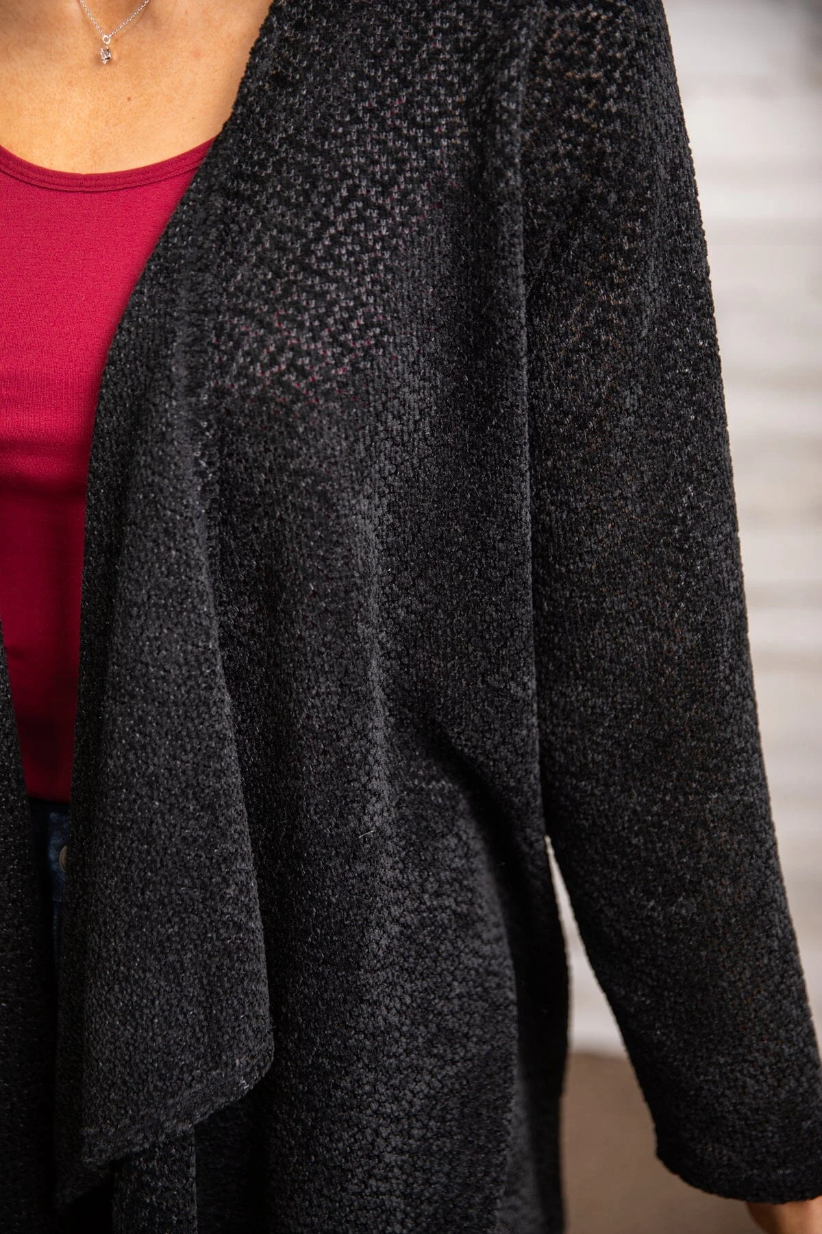 Vision Black Waterfall Front Cardigan - Image 3