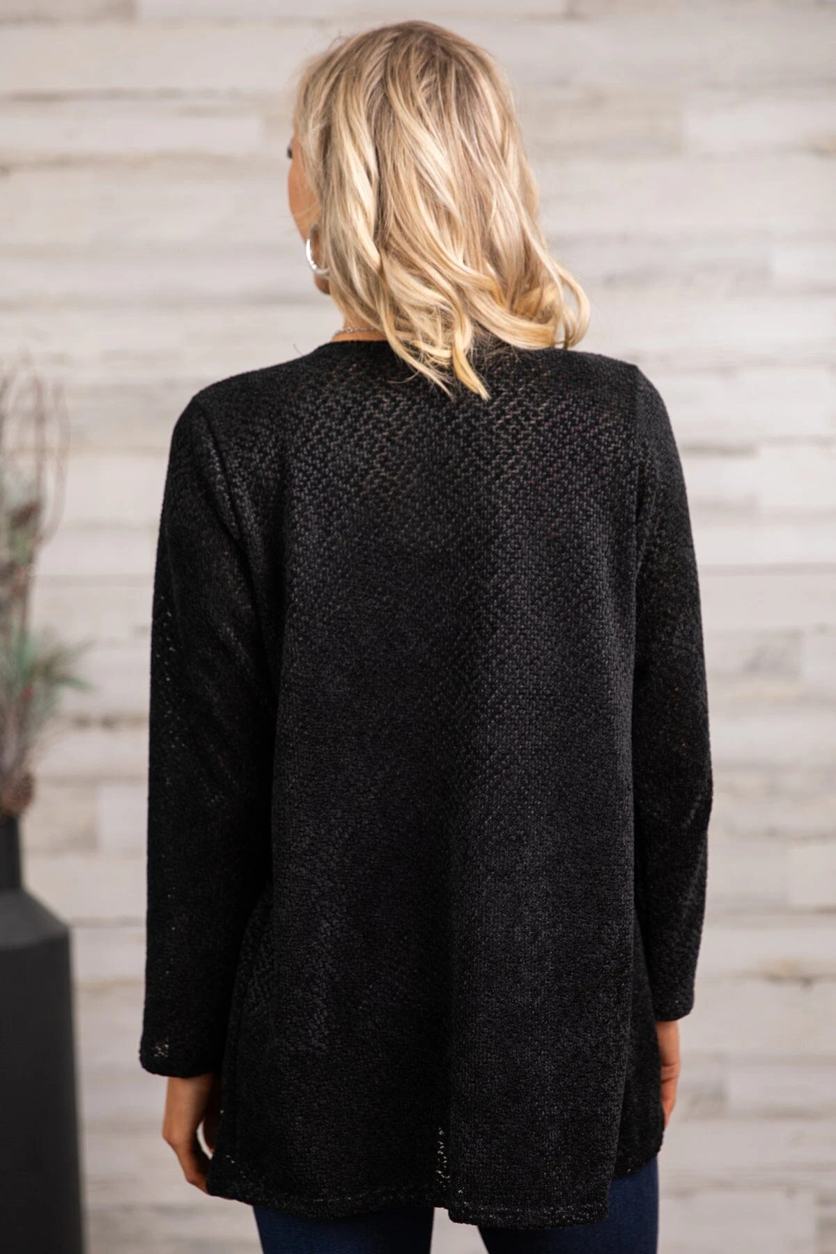 Vision Black Waterfall Front Cardigan - Image 4