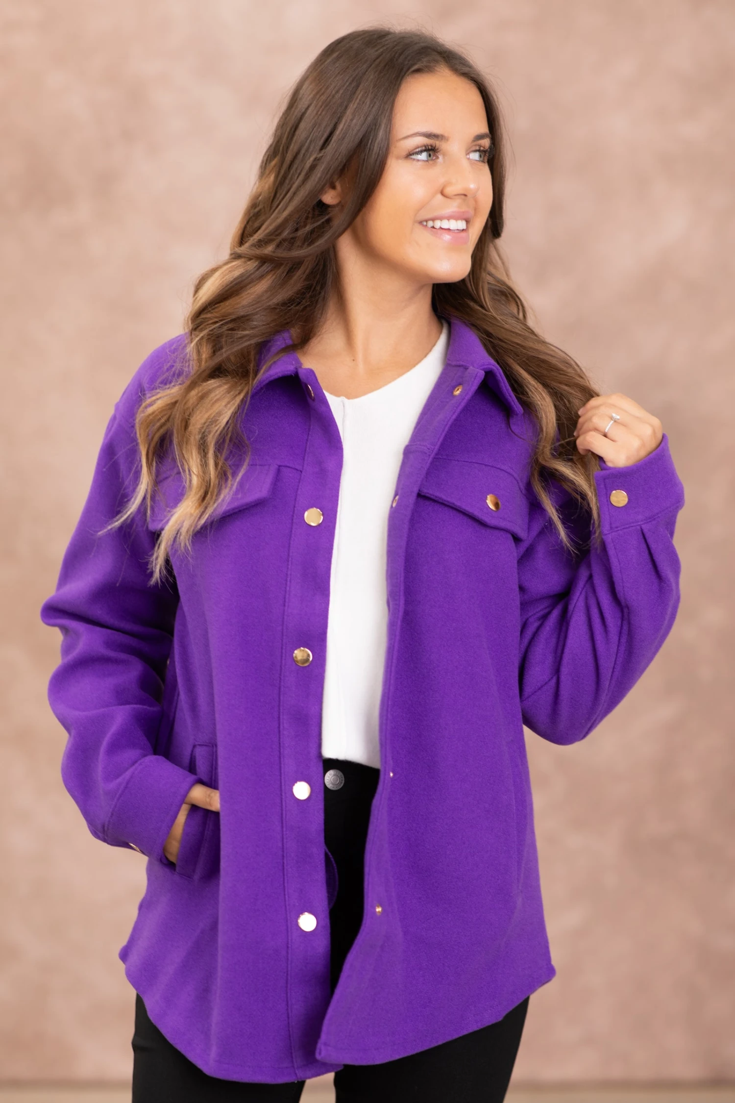 Purple Felt Shacket - Image 4
