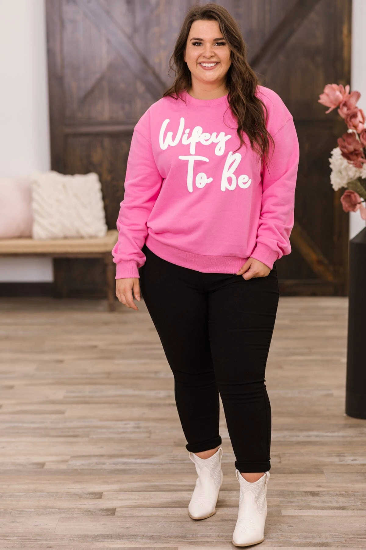 Pink Wifey To Be Graphic Sweatshirt - Image 3