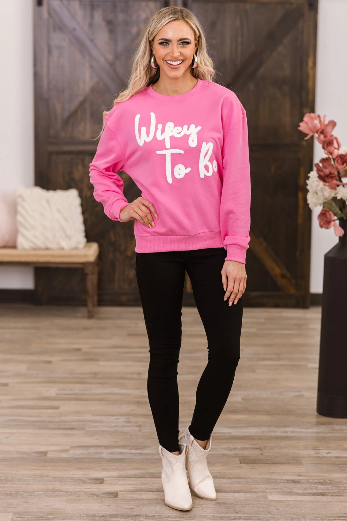 Pink Wifey To Be Graphic Sweatshirt - Image 7