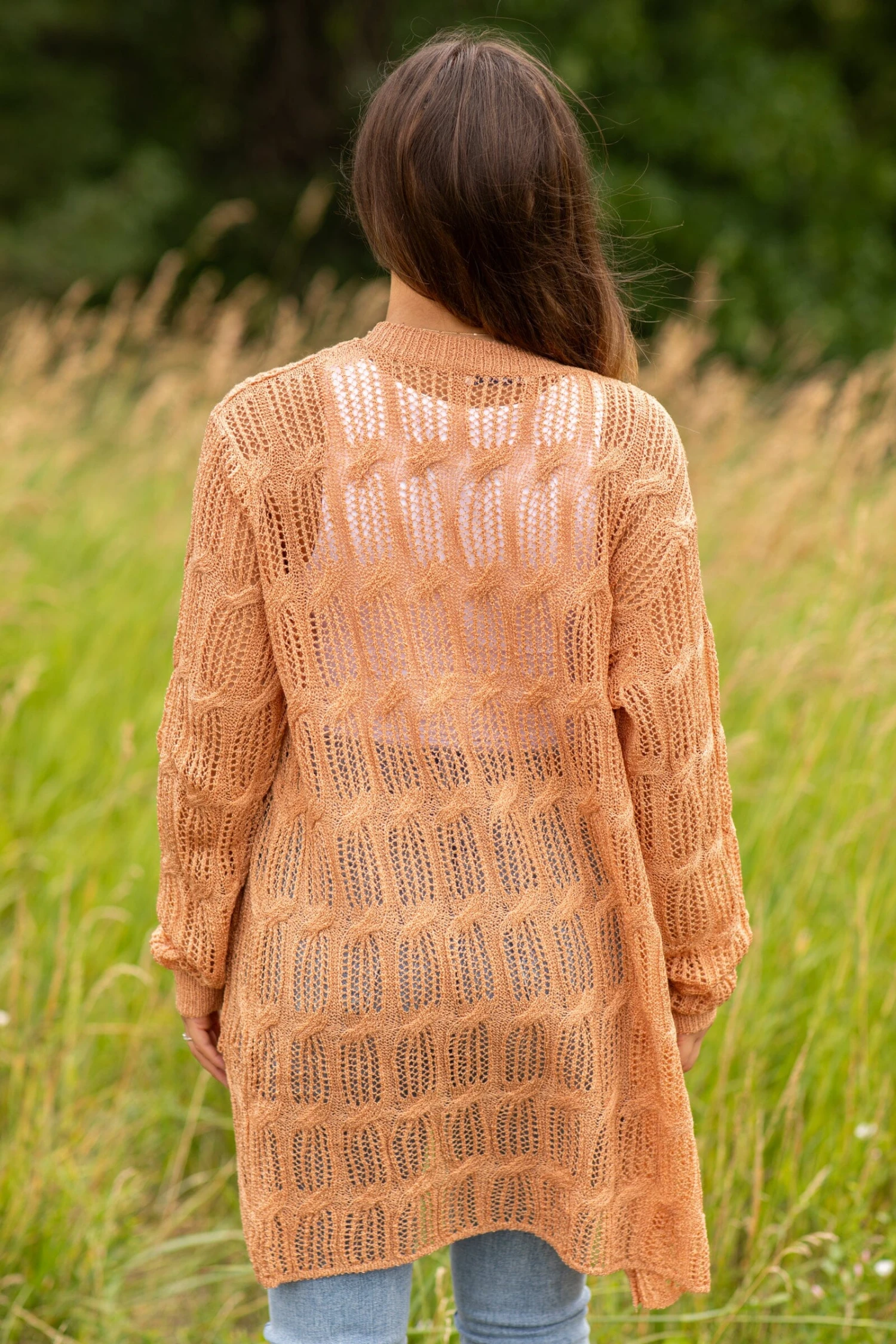 STACCATO Tan Pointelle Cardigan With Pockets - Image 4