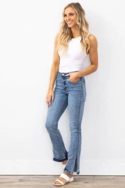 Sarah Stone Washed Bootcut Jeans