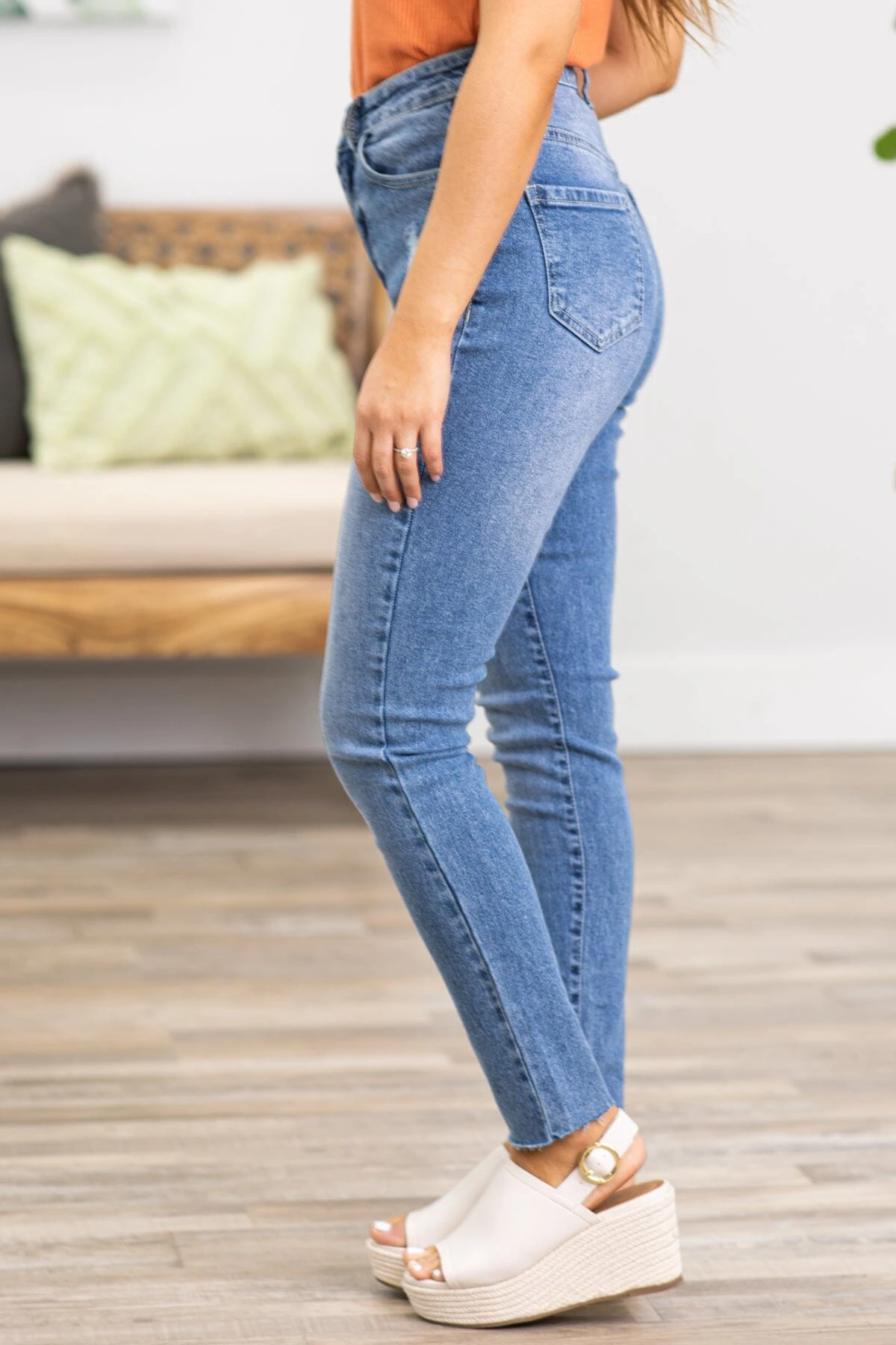Itzianna Medium Wash Lightly Distressed Jeans - Image 3