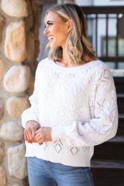 Ivory Pointelle Sweater