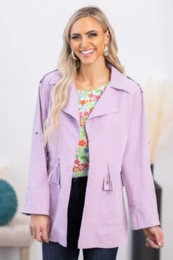 Lavender Roll Sleeve Anorak Jacket