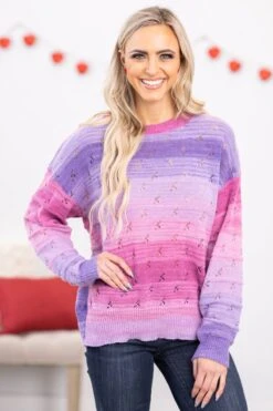 Purple And Pink Ombre Sweater